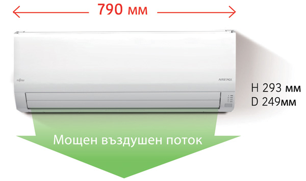 Инверторен стенен климатик Fujitsu Airstage ASEH18KLCBL